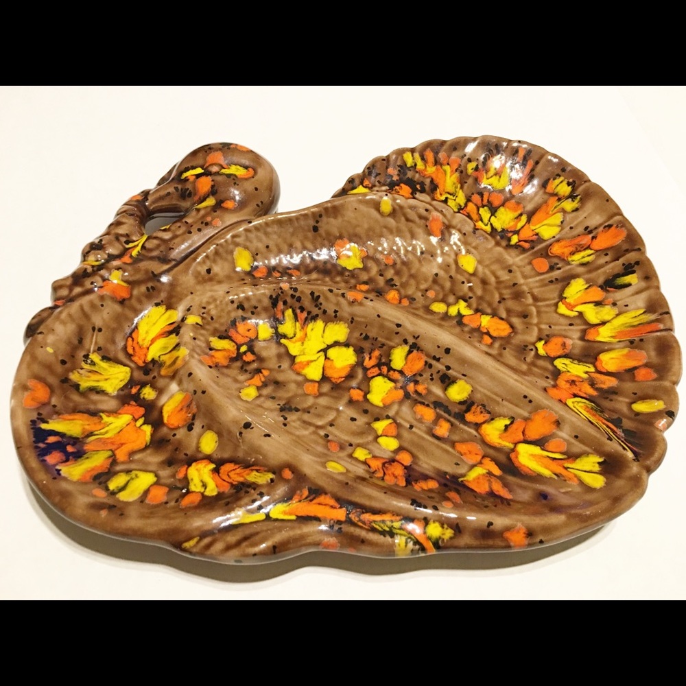 Vintage splatter paint turkey platter